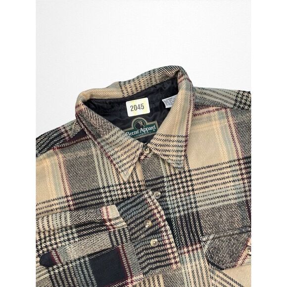Berne Mens Plaid Slate 100% Cotton Flannel Shirt Jacket Button Down Large - Picture 2 of 10